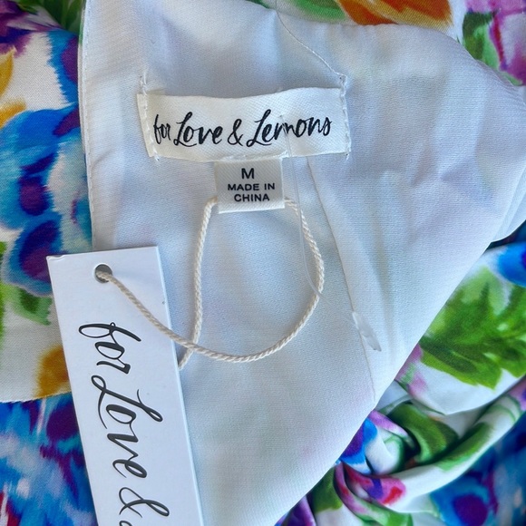NEW FOR LOVE & LEMONS Lucy Mini Multicolor Dress Size Medium - Picture 6 of 10